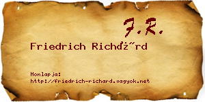 Friedrich Richárd névjegykártya