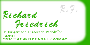 richard friedrich business card